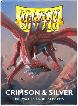 DRAGON SHIELD SLEEVES DUAL MATTE CRIMSON AND SILVER 100CT