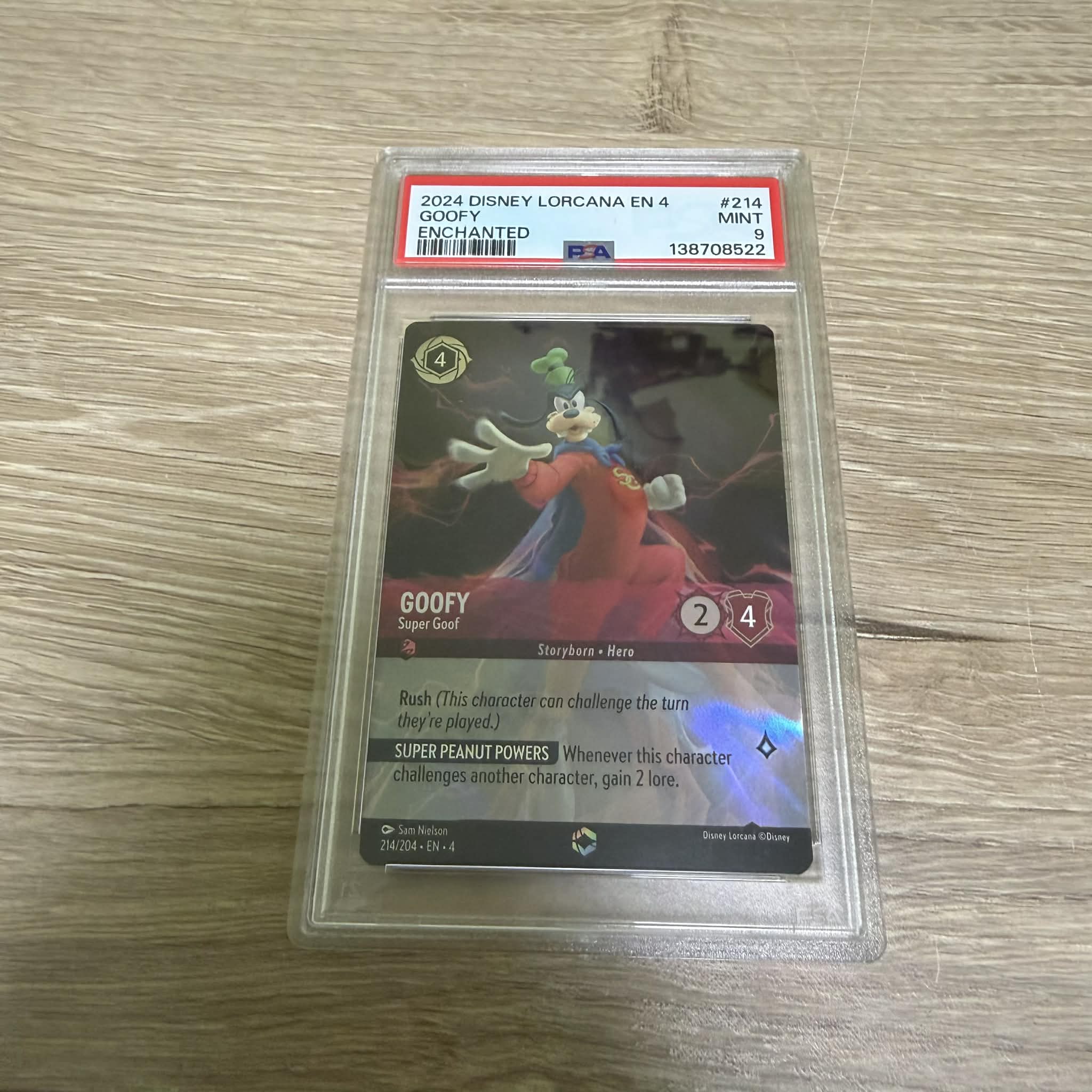 Goofy - Super Goof (Enchanted) (214/204) [Ursula's Return] PSA 9 (138708522) Graded Card